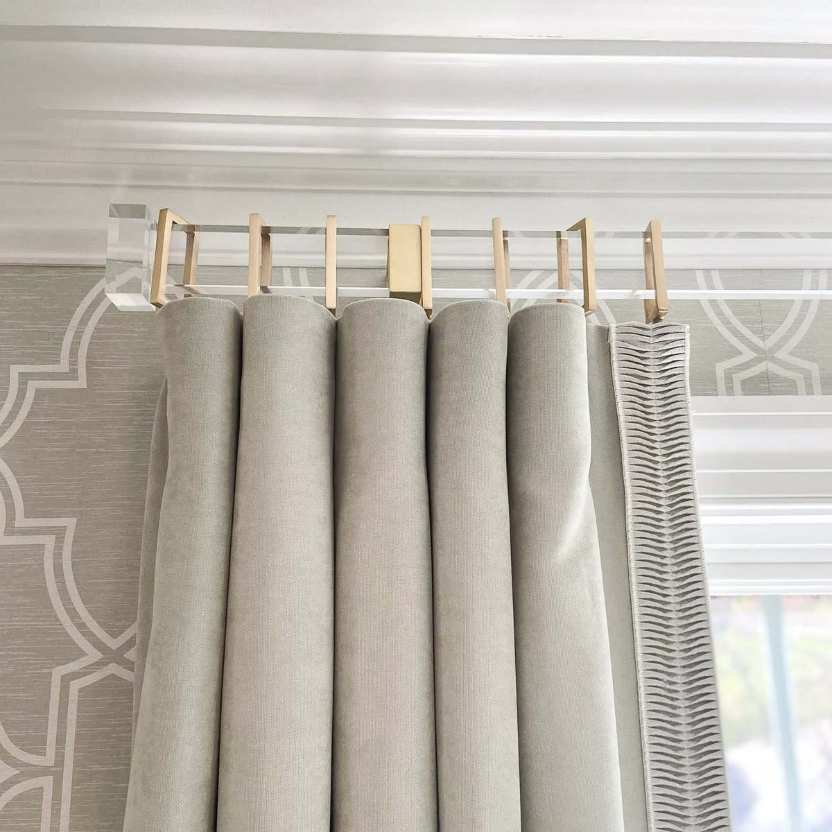 Rectangular acrylic curtain rod