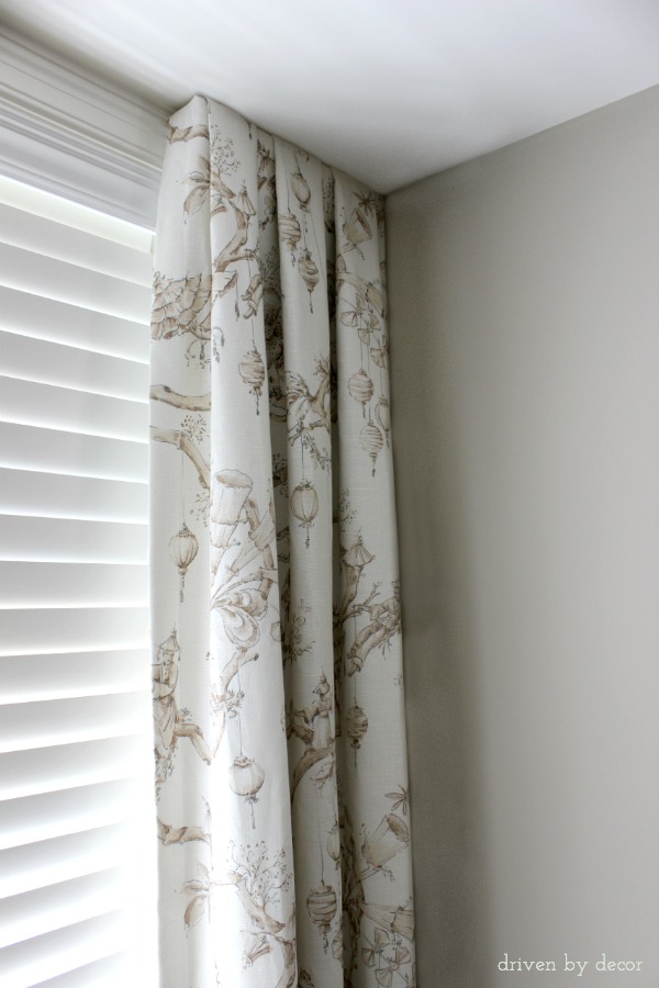 Simple solution for drapes when the window goes all the way to the corner