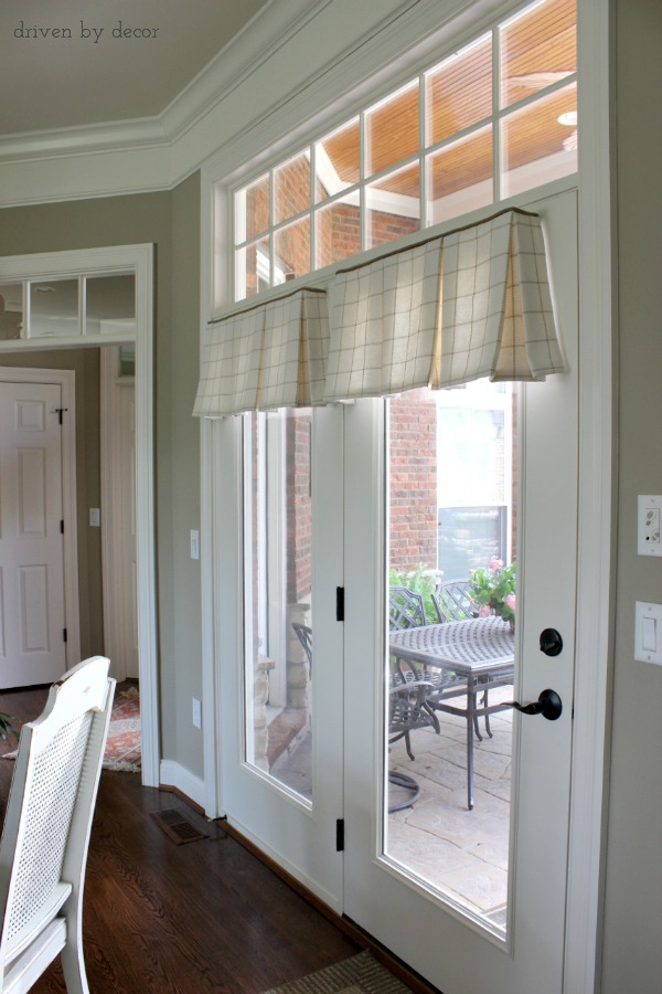 Valences over glass doors