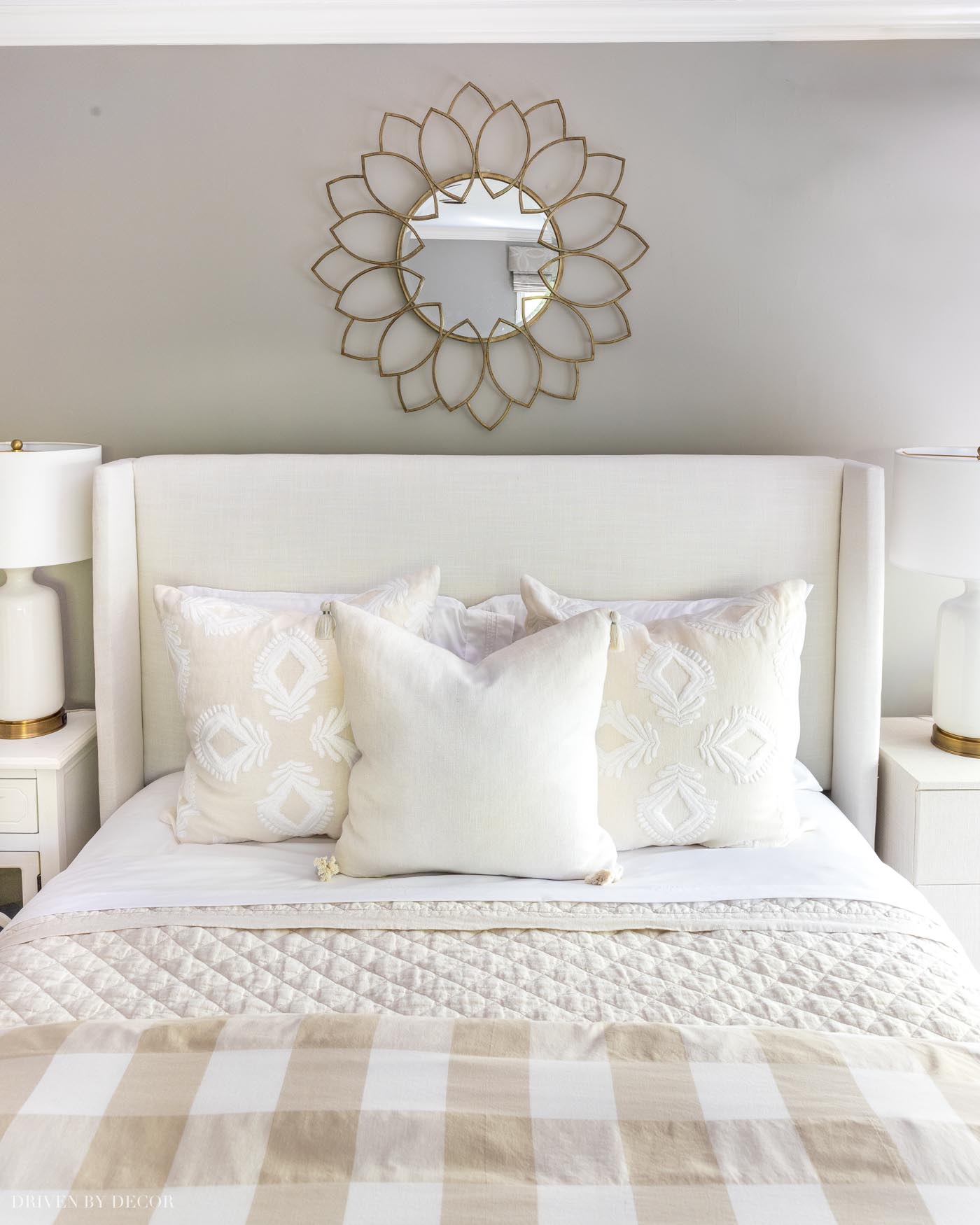 6 Easy Steps for Making a Beautiful Bed - ZDesign At Home  White bedroom  furniture, Grey and white bedding, Bed linens luxury