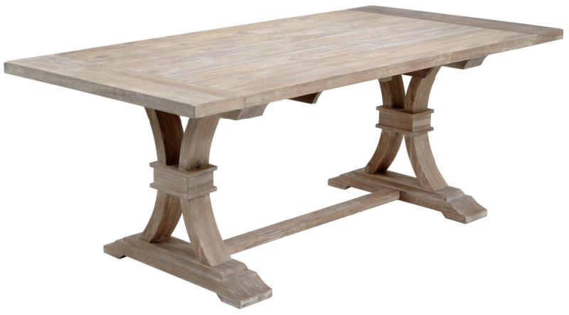 A gorgeous farmhouse trestle table that can be expanded with leaves!