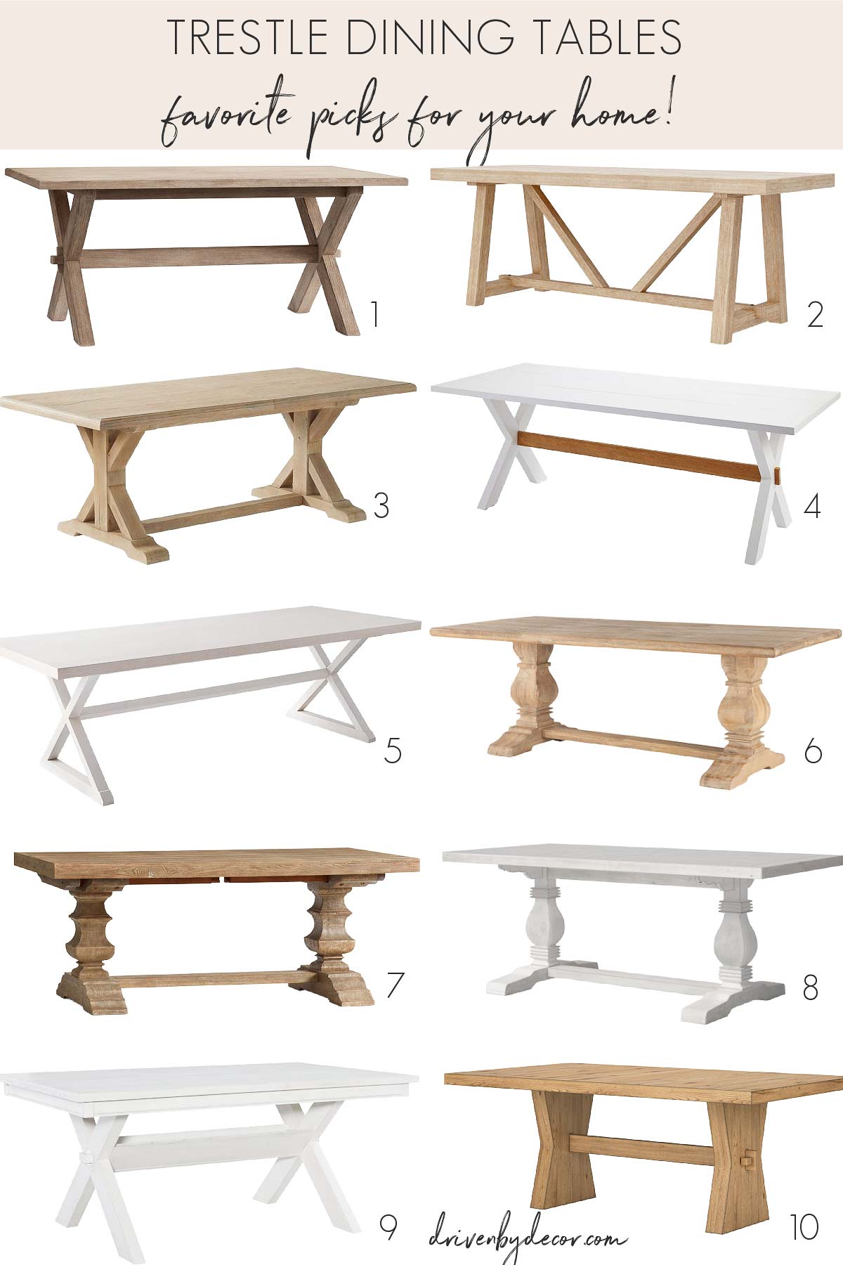 Trestle dining tables
