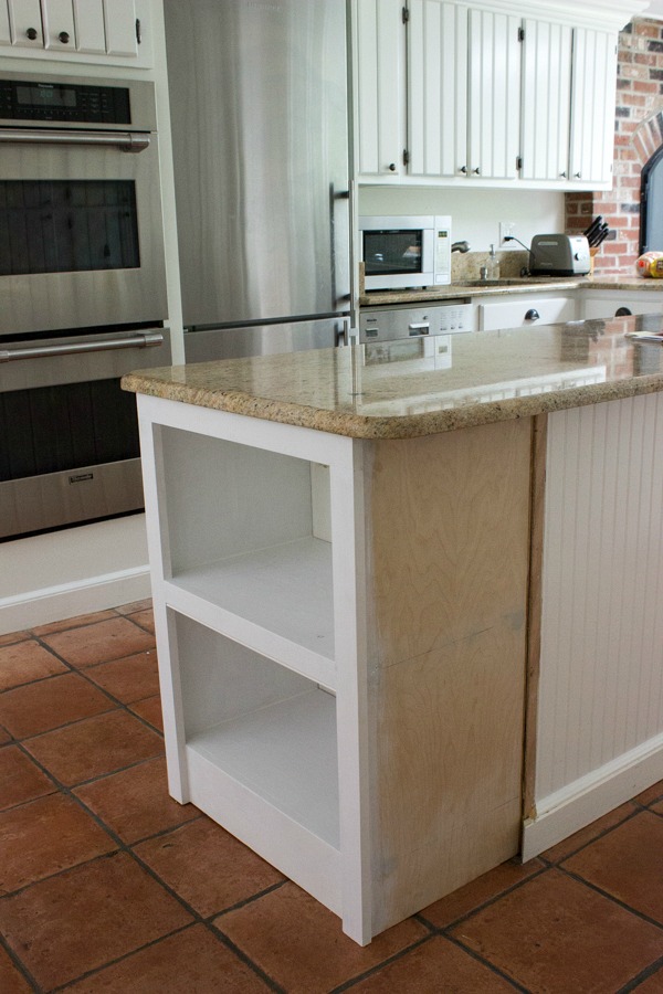 Adding shelving to kitchen island