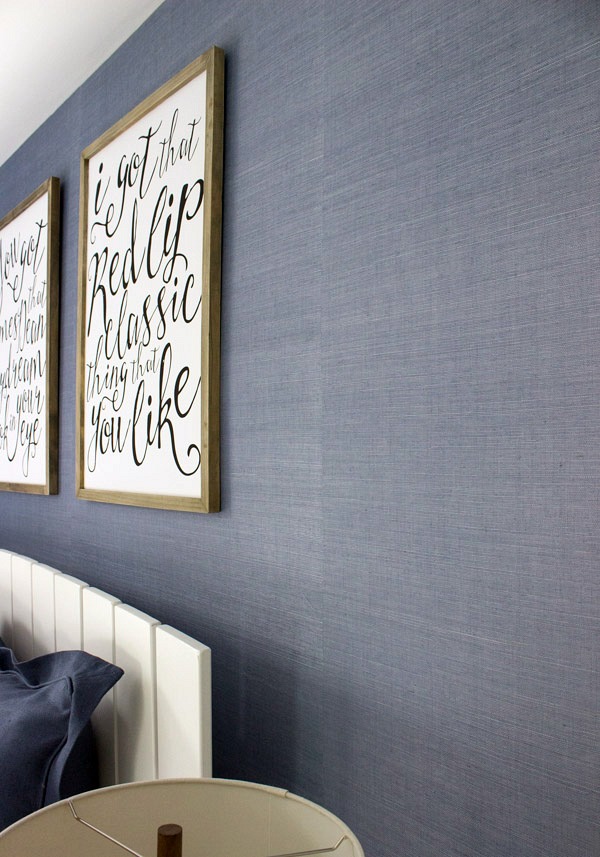 Blue grasscloth wallpaper from Walls Republic