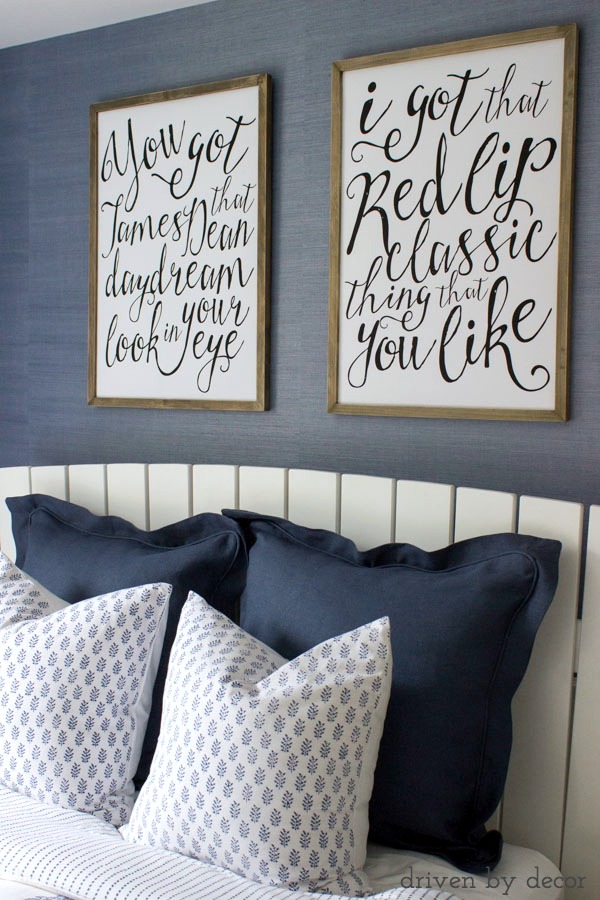 Taylor Swift song prints - so perfect for a teen bedroom!