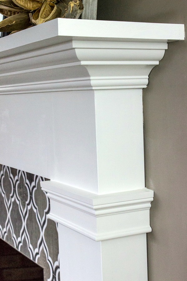 Profile of fireplace mantel