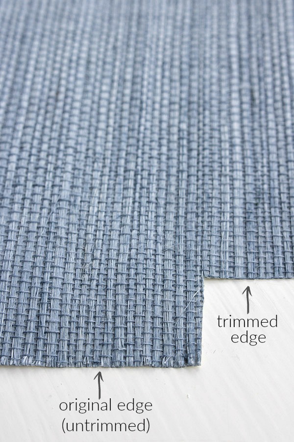 Difference in the edges of grasscloth wallpaper - untrimmed versus trimmed