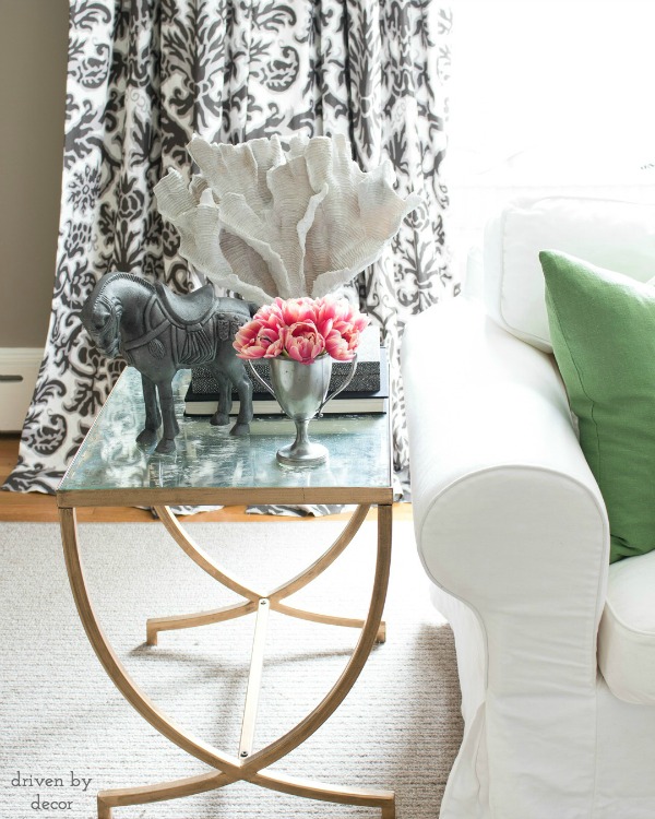 Styled living room side table