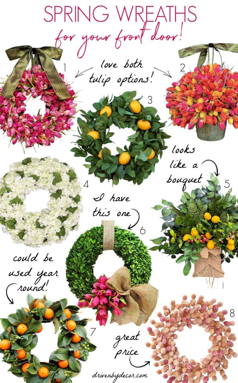 Favorite Spring Wreaths - 10 Spring Door Wreaths You'll Love!