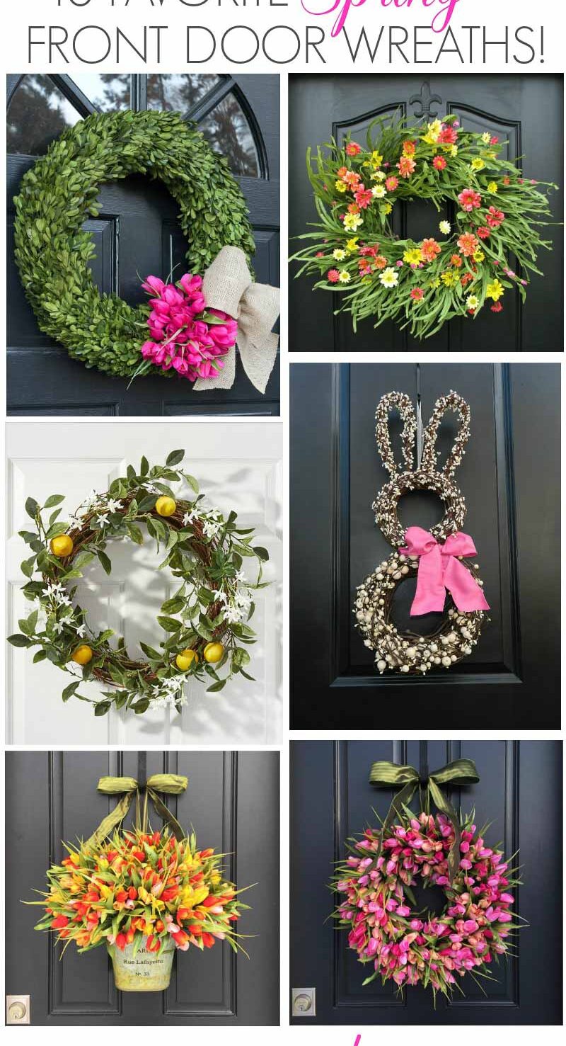 Gorgeous spring wreath ideas for your front door! My favorite is number 10!
