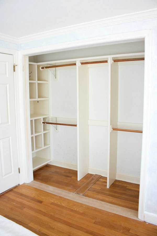 Closet after removing doors and central divider