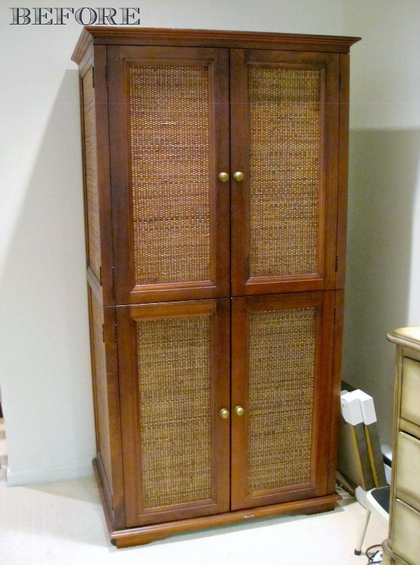 TV armoire before transformation