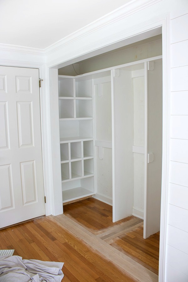 Closet makeover in progress (bifold doors are removed!)