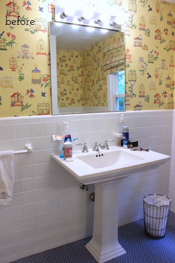 Our powder room before our makeover