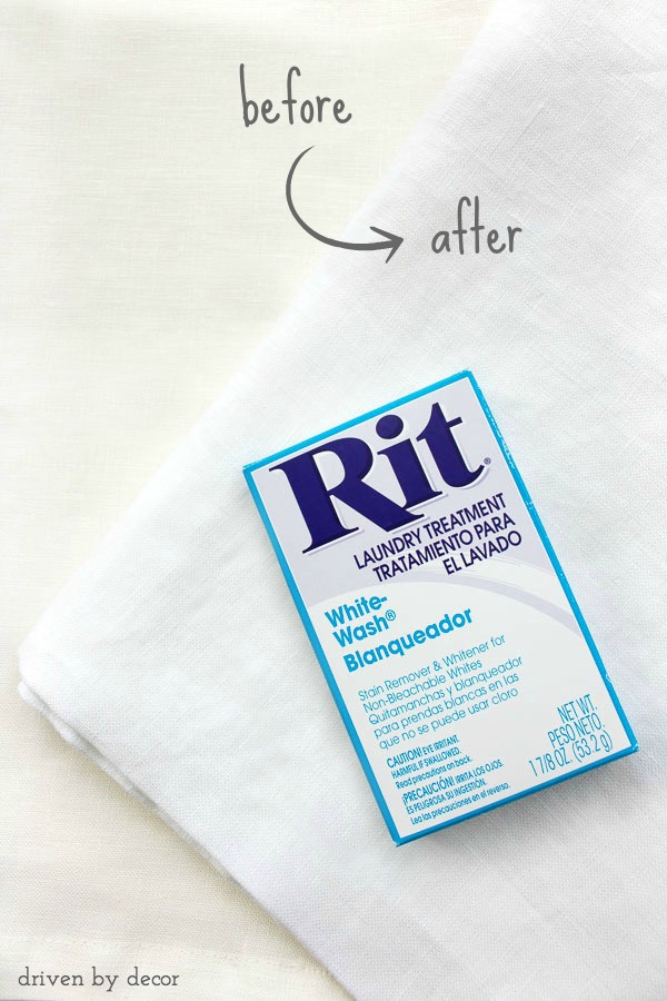 Whiten and brighten linens without bleach - tips for using Rit!