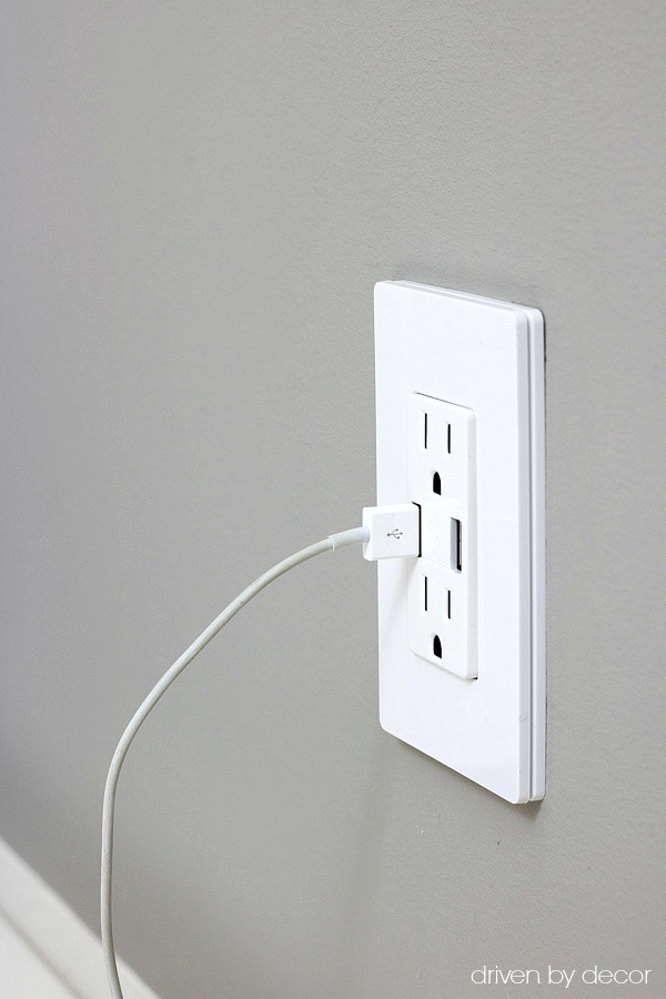 Combined USB port and regular outlet - genius! Post includes link to buy!