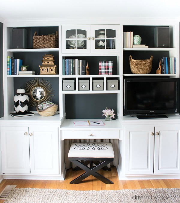 Our home office built-in bookshelves