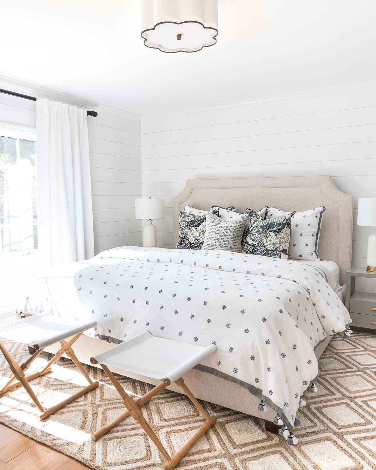 DIY shiplap walls installed in our bedroom