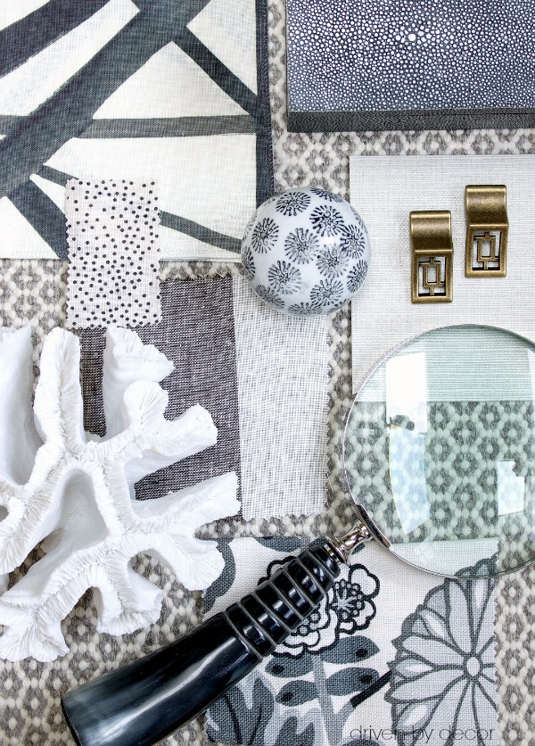 Fabrics and accessories for our One Room Challenge family room makeover
