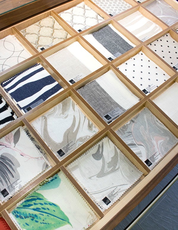 Fabric samples from The Shade Store