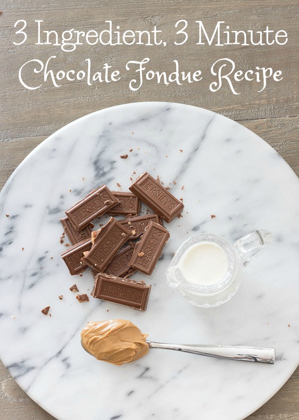 A simple, quick (and delicious!) chocolate fondue recipe with only three ingredients