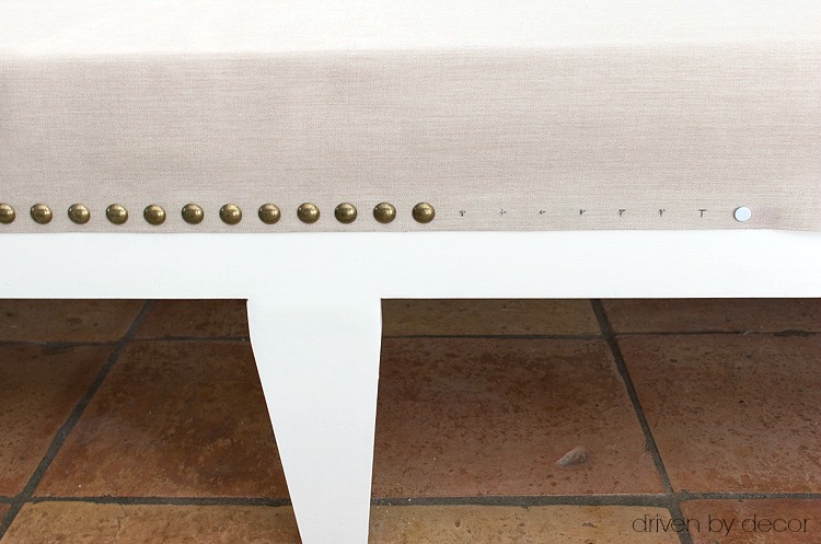 How to got your nailhead trim in a straight line