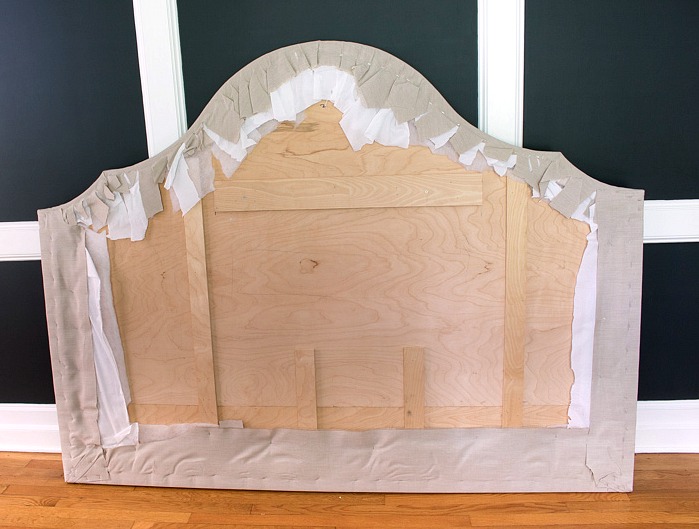 Back of headboard showing how to upholster it