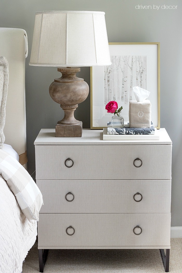 Awesome DIY! IKEA TRYSIL chest covered in fabric!