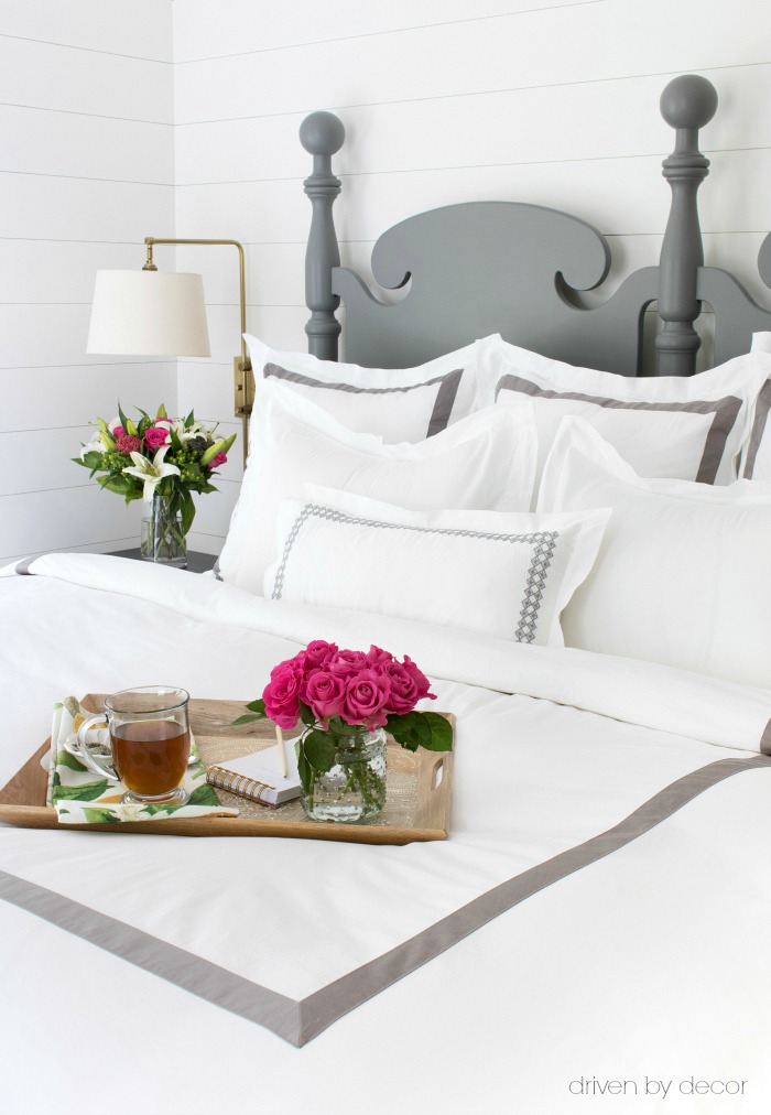 LOVE this soft, hotel-like bedding (Duvet and Euro, standard, and lumbar shams) - details and links in post!