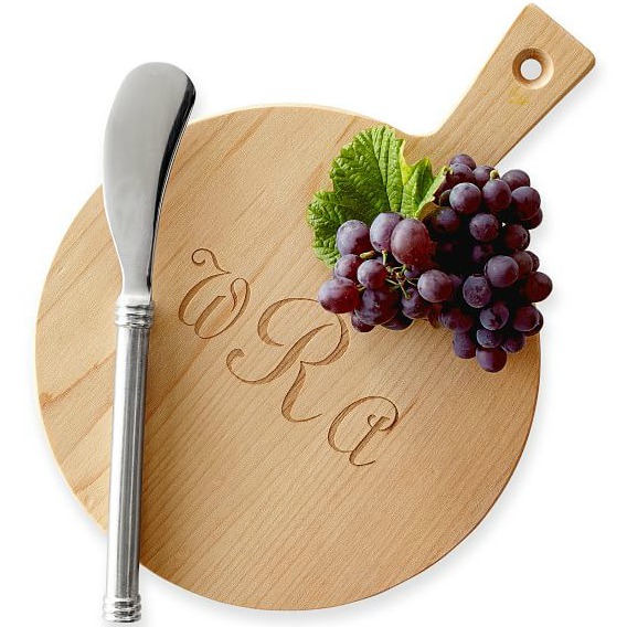 Monogrammed mini cheese board - perfect for a hostess gift!