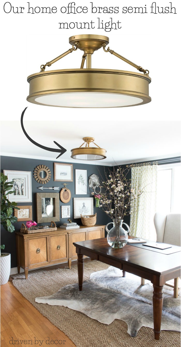 Love all of the flush mount lighting options in this post! Especially this brass semi flush mount - link to purchase in post!