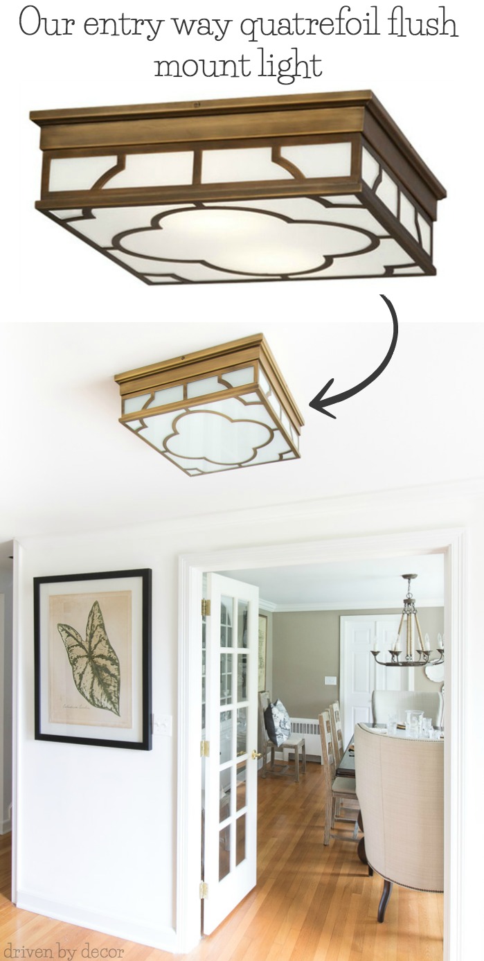 A great choice for a flush mount ceiling light - love it in this entryway!