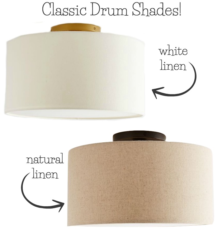 These inexpensive fabric drum shades are some of my favorites from this post of the best flush mount ceiling light fixtures!