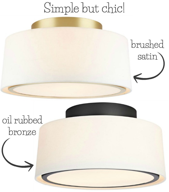 LOVE this simple but chic flush mount ceiling light - one of my favorites in this post!