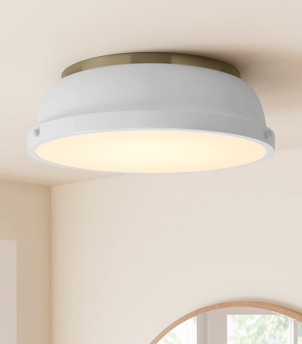 White flush mount ceiling light