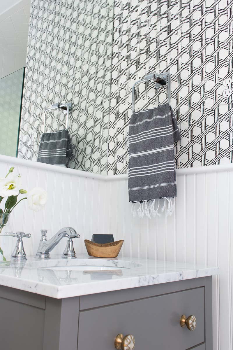 Great post on using wallpaper in bathrooms with tips for how to make it work!