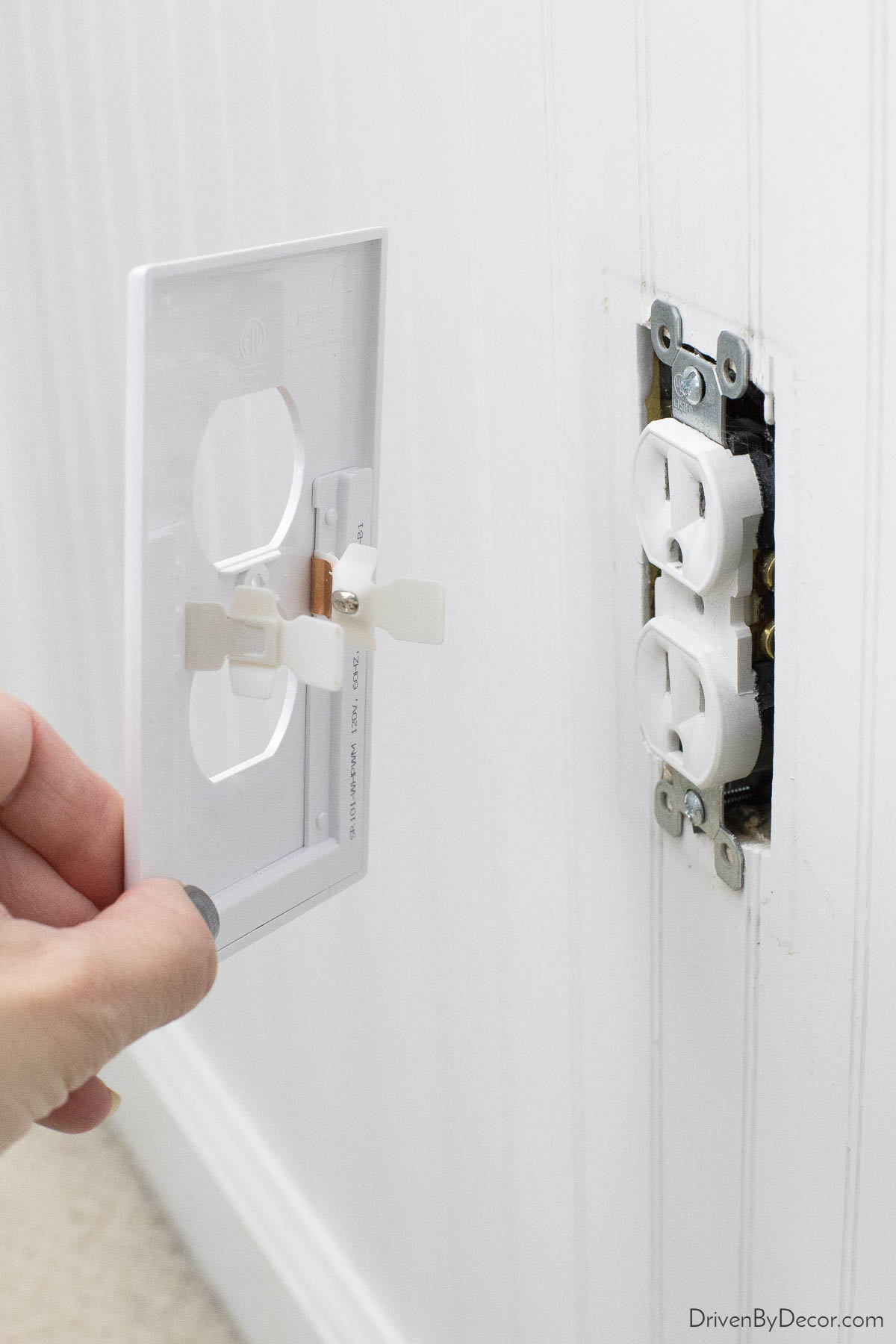 A snap-in outlet cover in our guest bathroom that works as a night light!