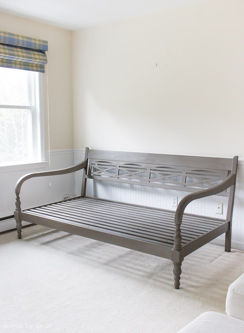 Gorgeous gray wood daybed - love! Post includes lots of other daybed options that are the best/favorites!