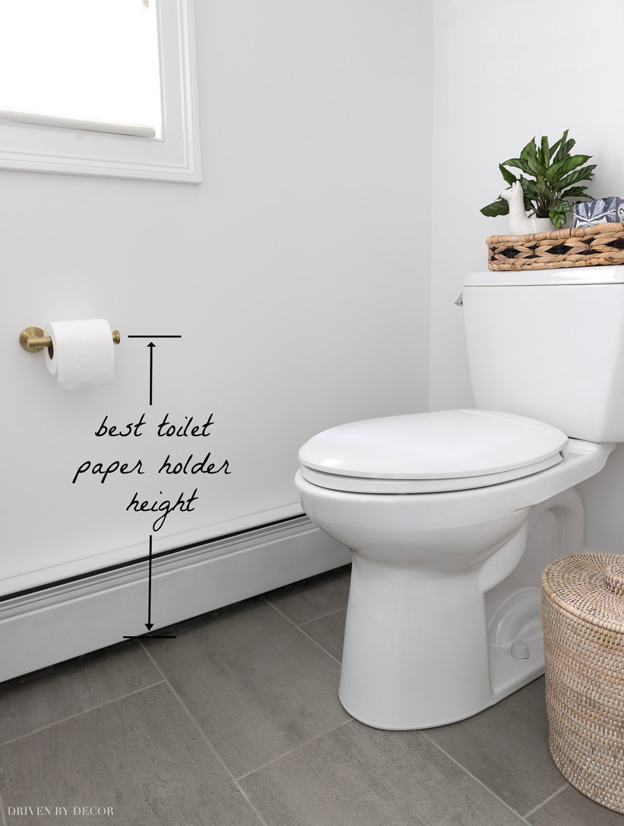 Must-Have Bathroom Measurements (Towel Bar Height, Toilet Paper Holder  Height & More!) - Driven by Decor