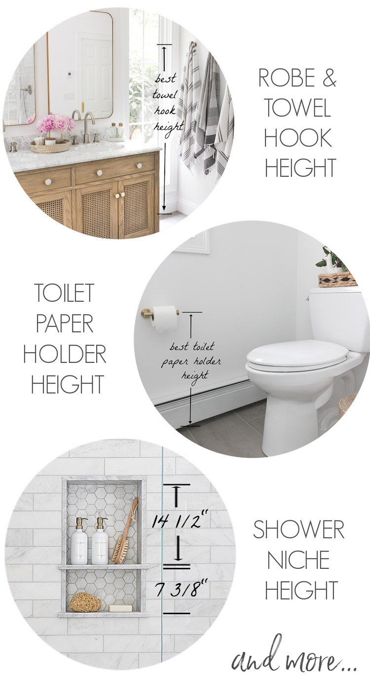 Toilet paper holder height, towel bar, height, and other must-have bathroom measurements