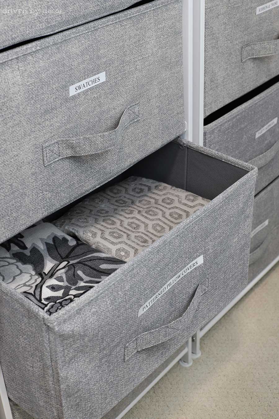 Great post filled with closet organization ideas! Love these labeled storage drawers!