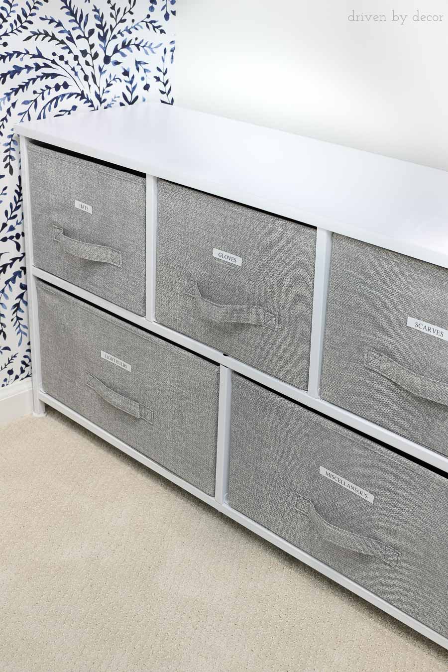 Totally getting these for my storage! Fabric dressers with pull-out drawers in different sizes - love!