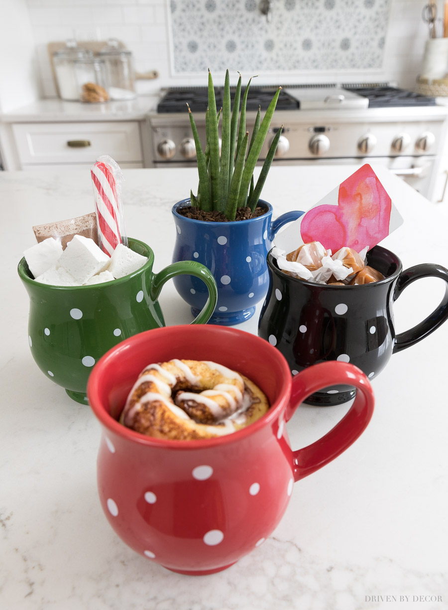 Great thank you gift ideas filling these cute mugs!