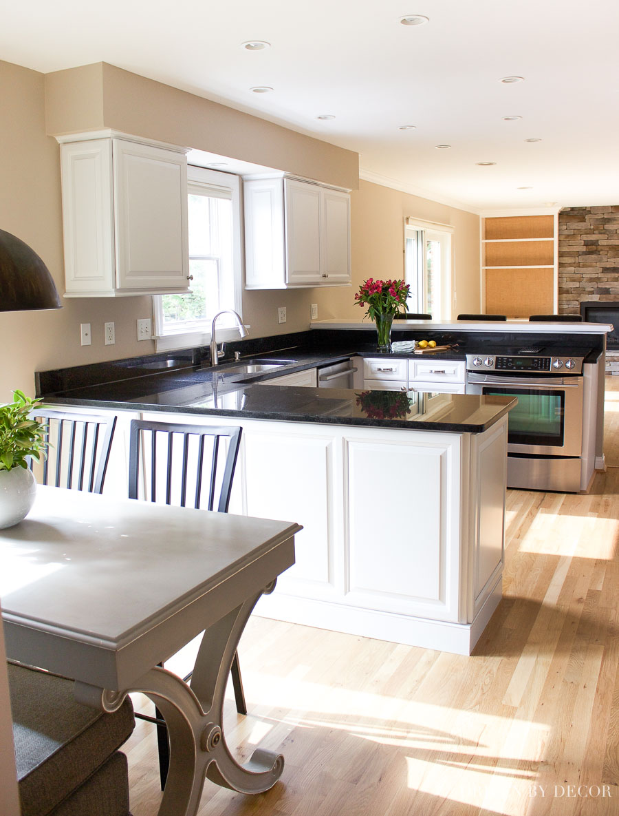Our budget kitchen renovation with cabinet refacing and cheap granite