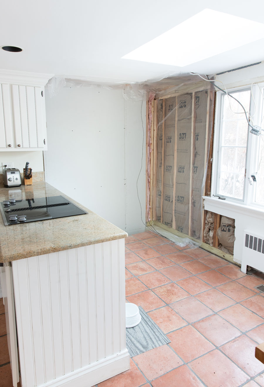 The first step of our kitchen renovation with fireplace removal