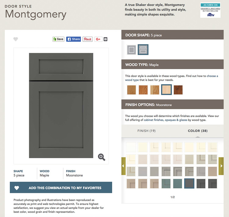 Masterbrand Diamond Cabinets - cabinet visualizer where you can see what the door style, wood type, and color or stain finish will look like!