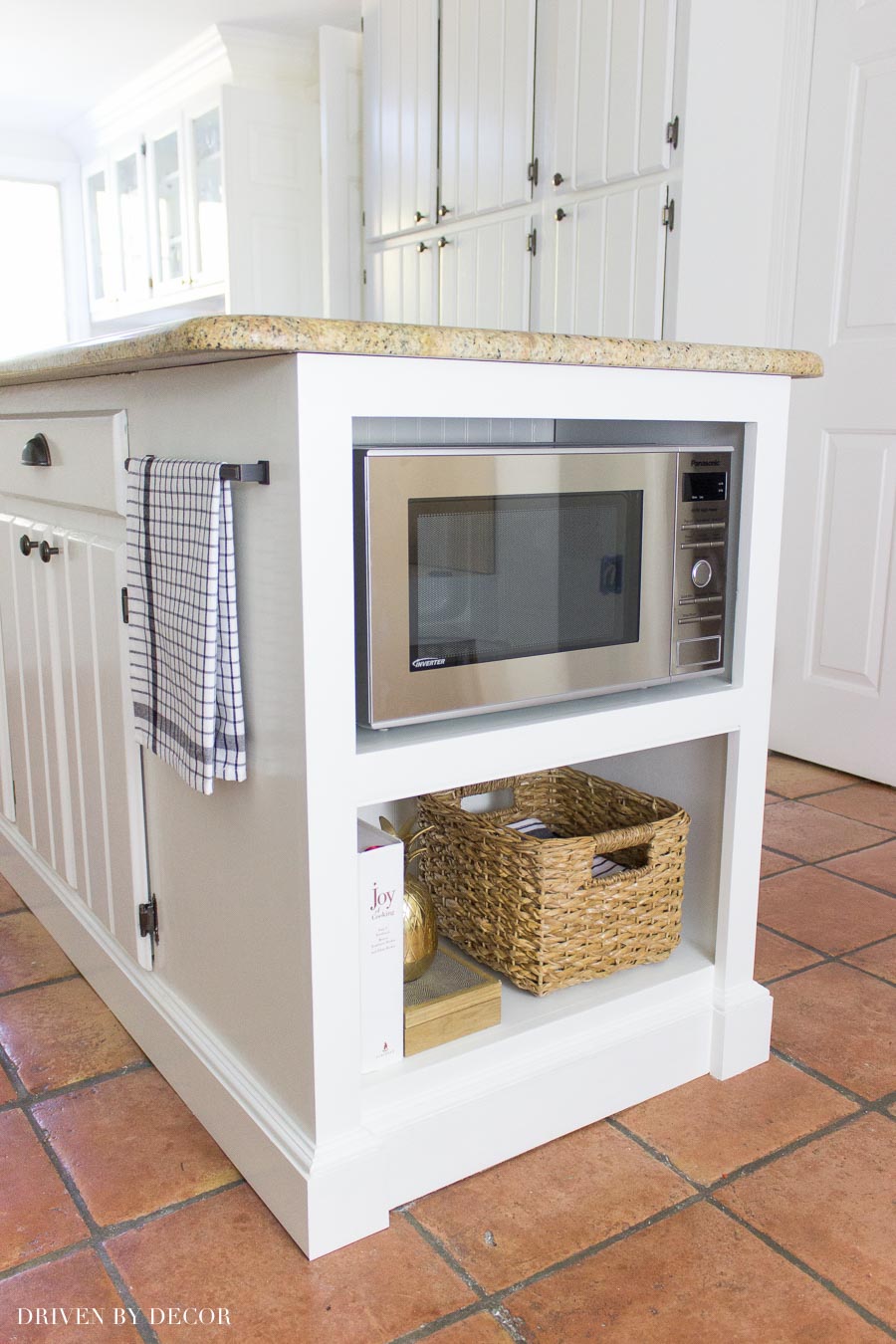 How to build a countertop microwave into your kitchen island!