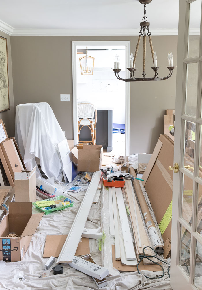 Our dining room in the middle of our kitchen renovation!