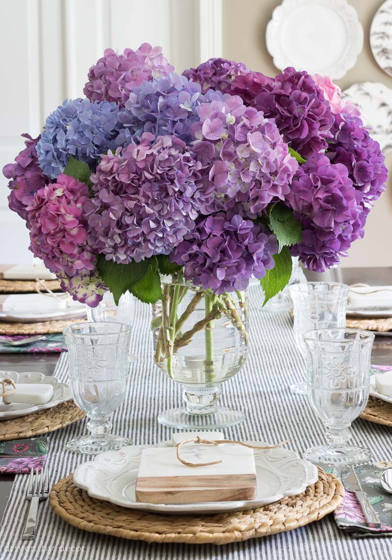 My favorite footed glass vase - perfect for fresh flower bouquets!