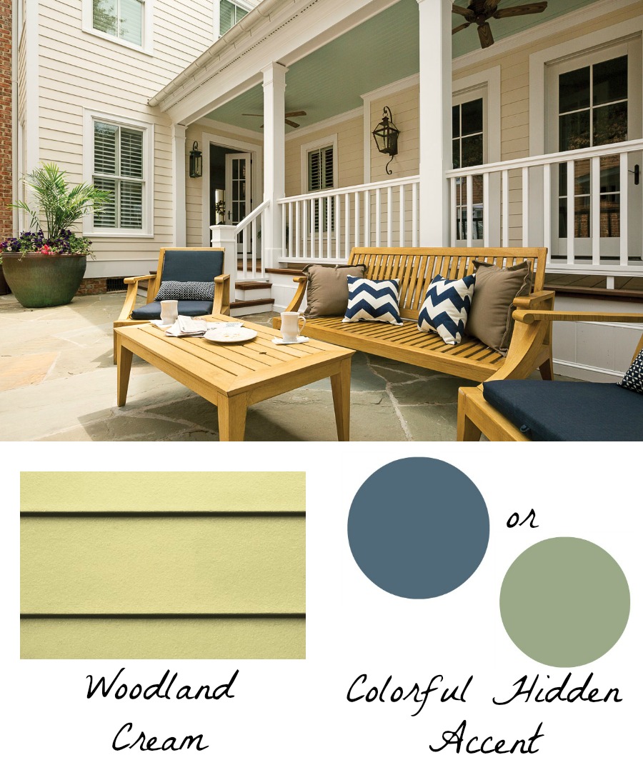 Love the idea of adding a pop of color in an unexpected place - so many options with HardiePlank in Woodland Cream!